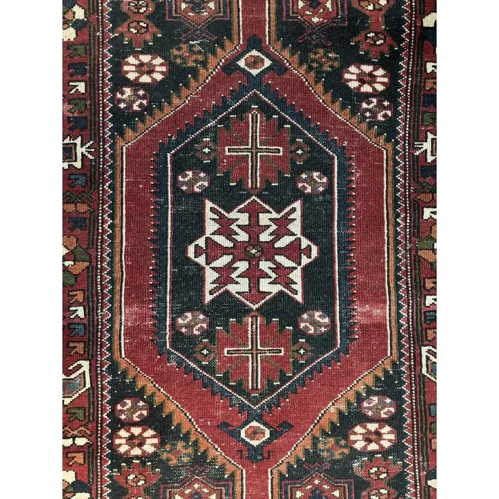 Handmade Vintage Oriental Rug Red Traditional Classic Wool Decor Carpet 39”x5’